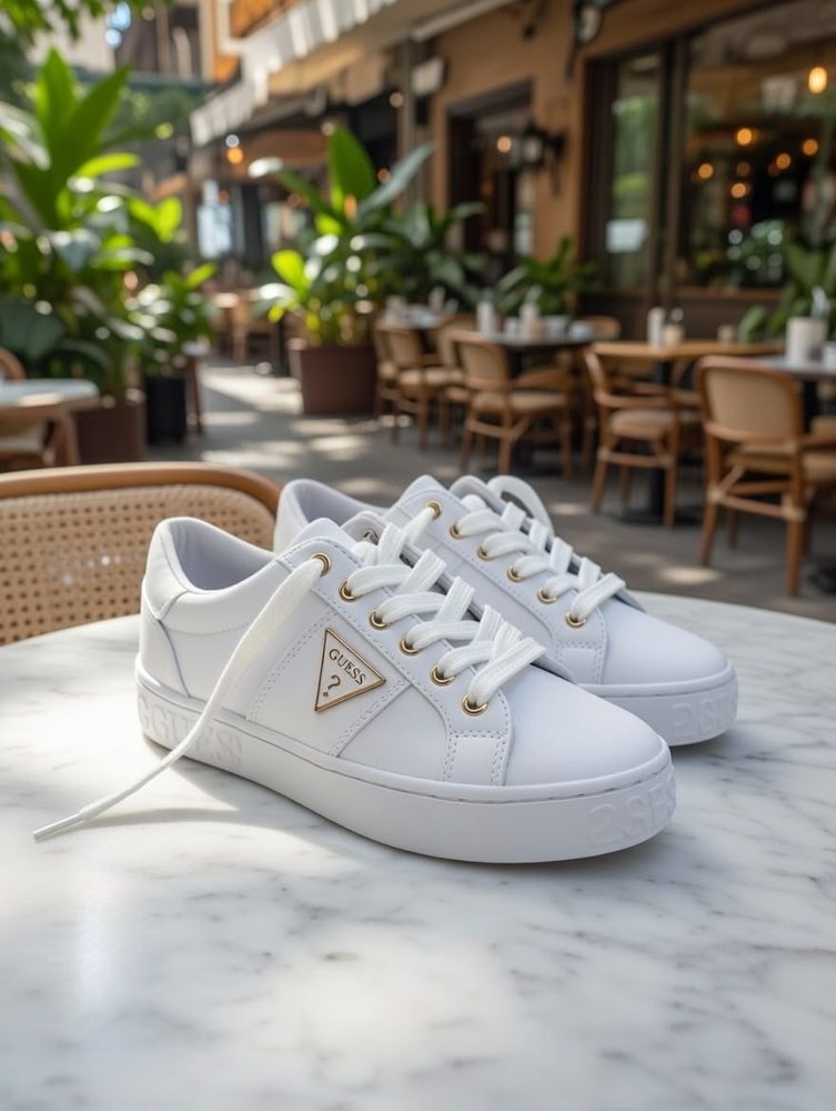 Guess Tenis Plataforma Blancos